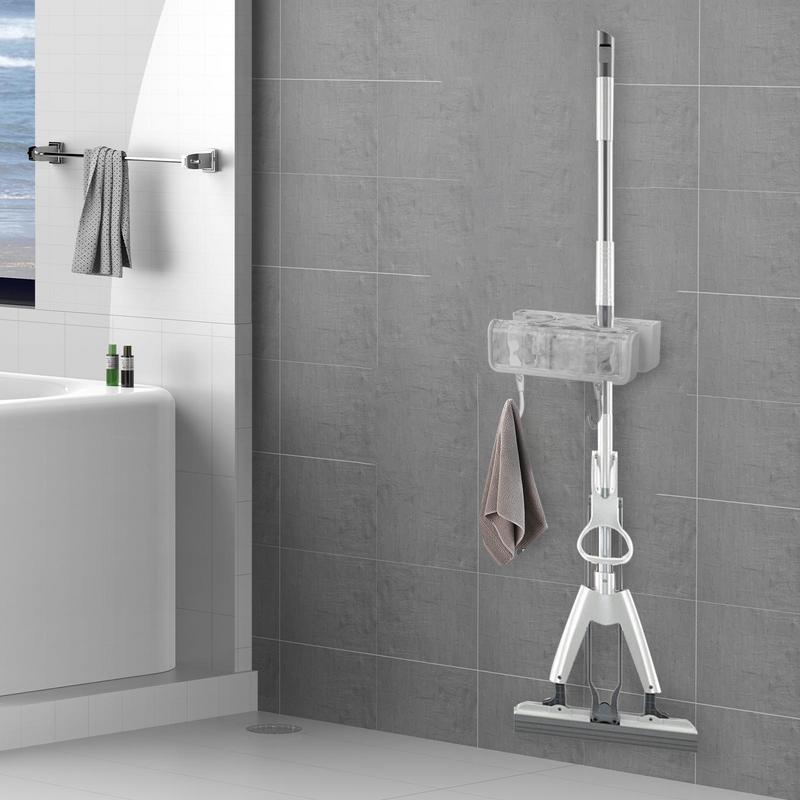 

Wall Broom Organizer Household Adhesive Broom Organizer User Friendly Broom Holder Space-Saving Mop Holder With Hooks For Laundr CHINA