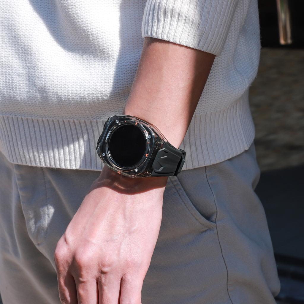 Mod Kit Armband + Hülle für Samsung Galaxy Watch 7 Ultra 47 mm Silikon Loop Band Armband für Galaxy Watch Ultra Herren Sportarmband