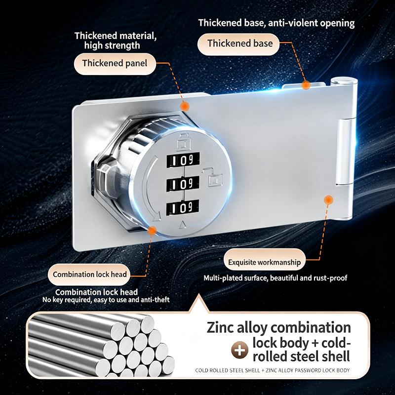 3 Digit Household Security Cabinet Password Locks Keyless Drawer Combination Coded Door Lock Zinc Alloy Furniture Hardware