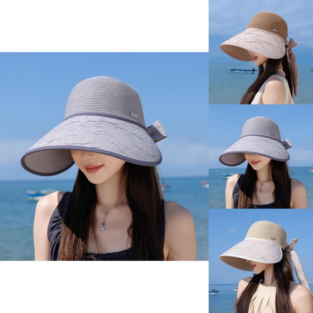 Ladies Fashion Sun Hat With Wide Brim And Breathable Polyester Material For Beach And Travel