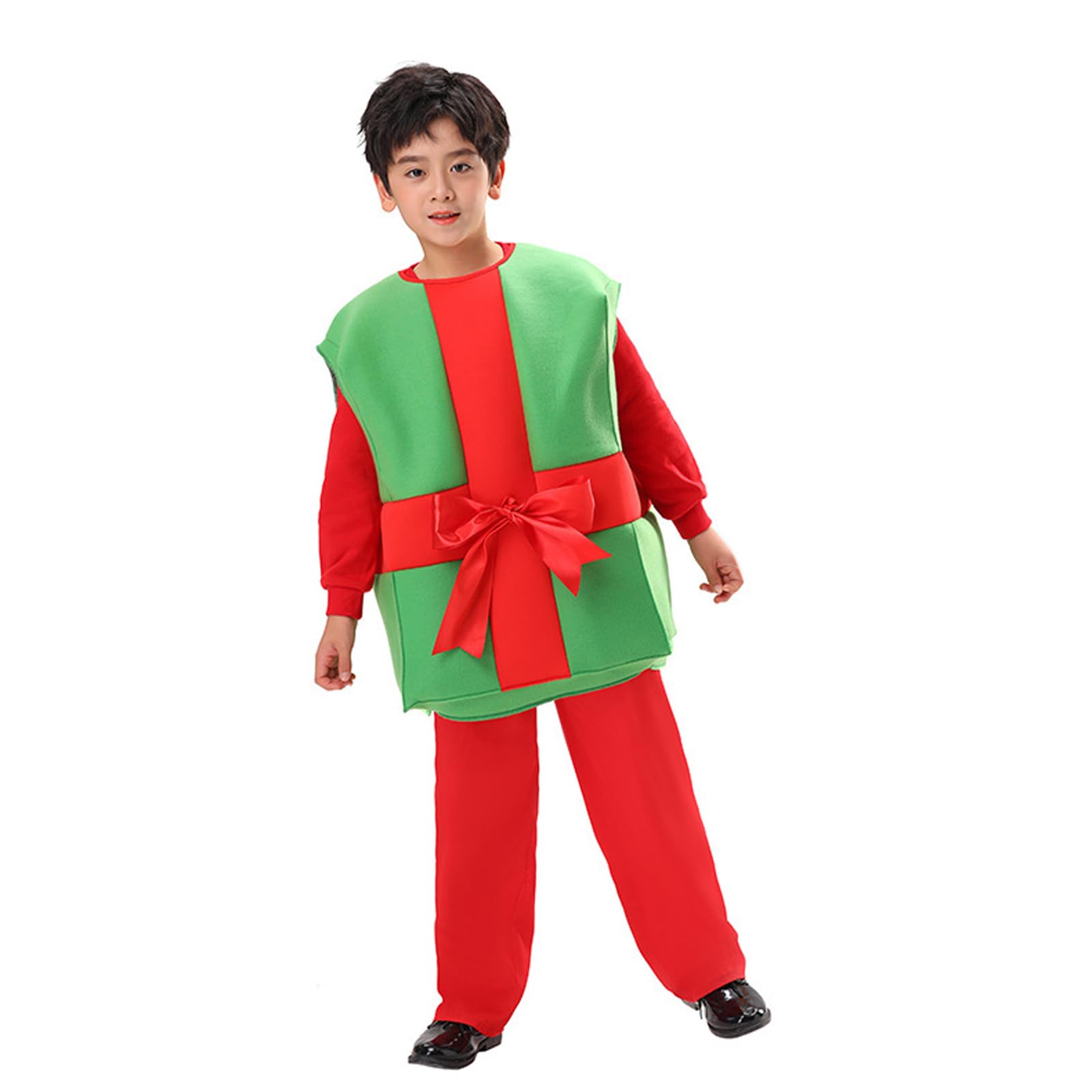 

Детская рождественская лента, подарочная коробка, костюм для мальчиков и коробка для подарков, косплей, 2 предмета, одежда для рождественской вечеринки, маскарадная одежда [CSILOVEE] Девочки, Костюм, Набор, чёрный