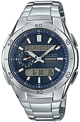 Casio Wave Ceptor WVA-M650D-2AJF Men's Silver Solar-Powered Radio-Controlled Watch (Official Japanese Product)