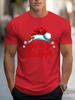 Mens Trendy Clothes Shortsleeved Casual Sports Tshirt with Christmasthemed Pattern Comfortable Regular Roundneck Outdoor