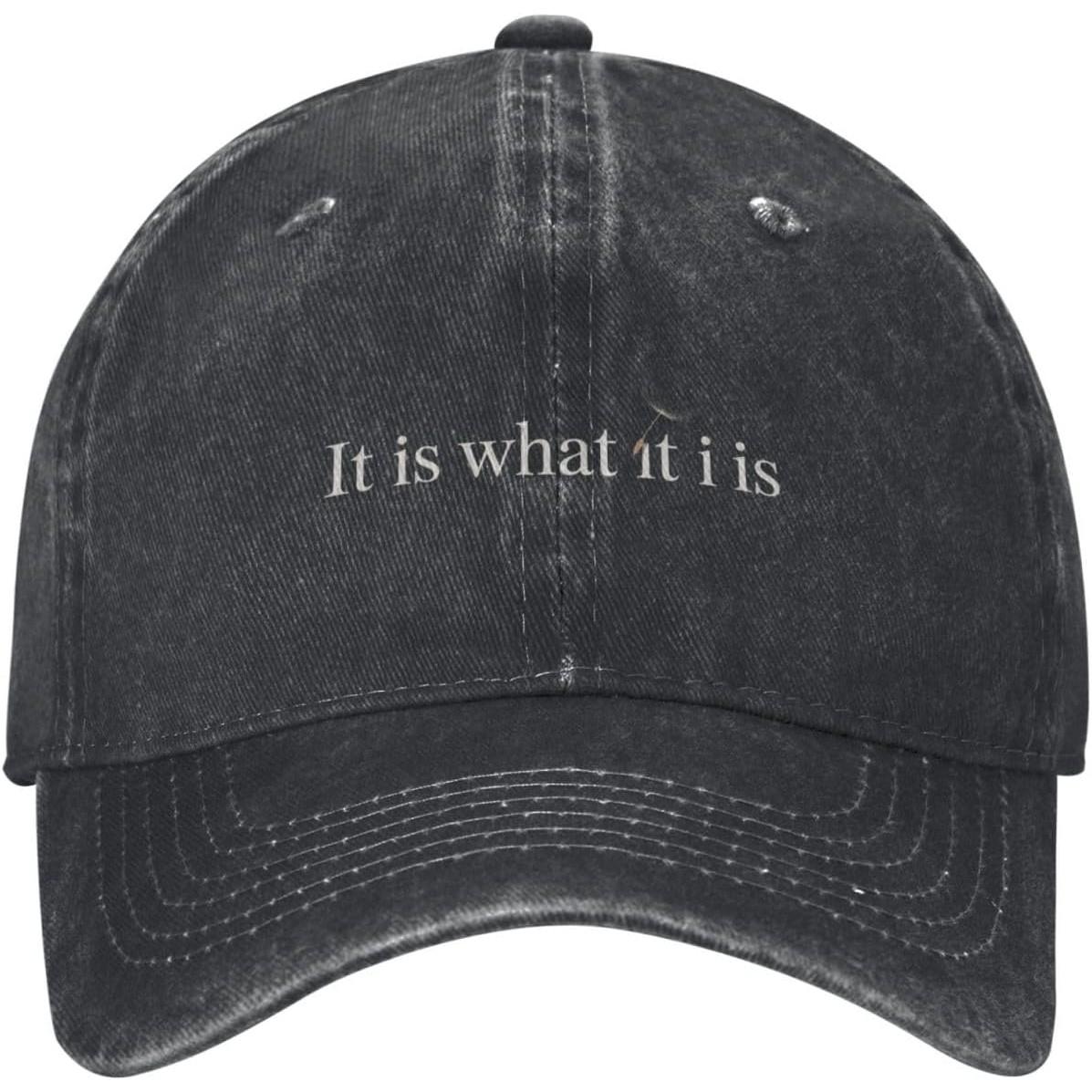 

It Is What It Is Baseball Cap Cotton Distressed Dad Hat Casual Unisex Adult Sun Protection Can Be Adjusted чёрный