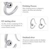 Bisaer 925 Sterling Silver Simple Heart Stud Earrings for Fashion Women Wedding Party Anniversary Jewelry