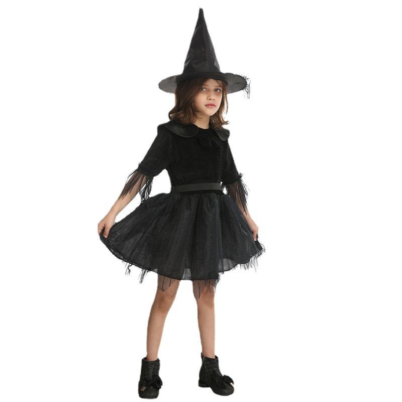 Children's little witch costume, halloween ghost festival cosplay witch costume stage performance costume