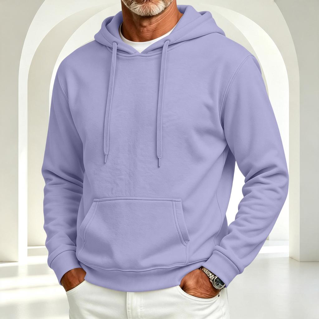 Men's Lined Hoodie Color Casual Pullover