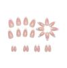 3D Resin Wave Pattern Wearable French White Edge Medium-Long Nail Art Fake Nails