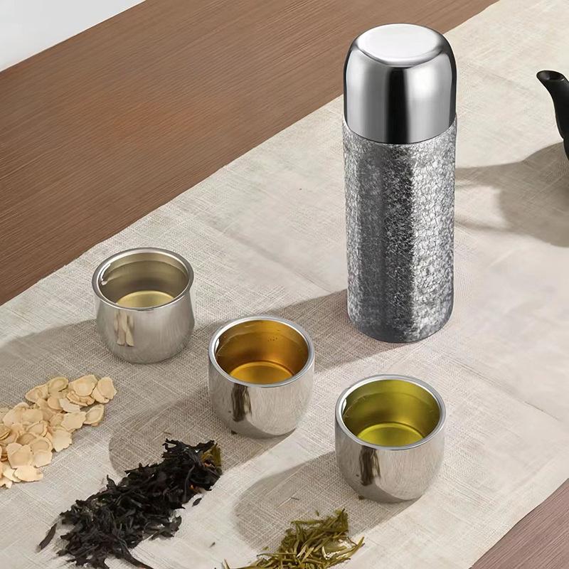 New Double-layer Vacuum Pure Titanium Thermos Cup Tea Separation Portable Cold Thermos Cup