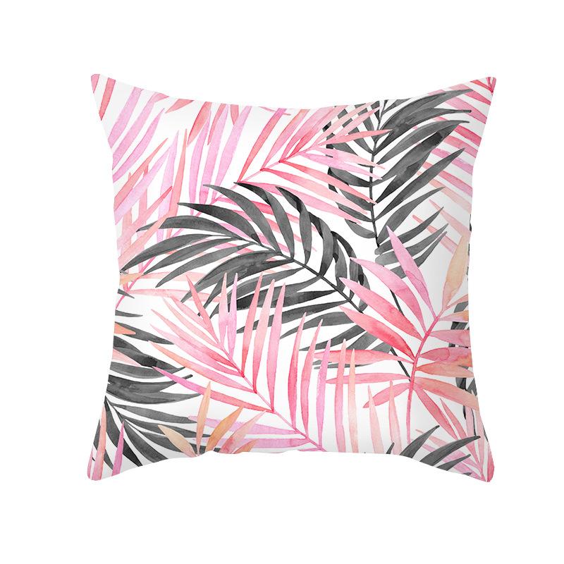 Pfirsichhaut Bedruckter Kissenbezug Rosa Ins Wind Blumen und Blätter Wohnzimmer Zuhause Kissenbezug Kissenbezug