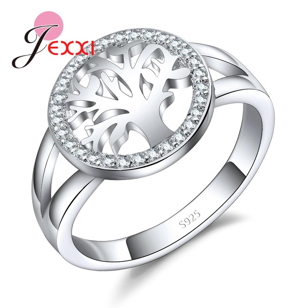 925 Sterling Silver Ring Tree Shape Women Rings Around Cubic Zircon Stone Elegant Jewelry For Women Wholesale Bijoux