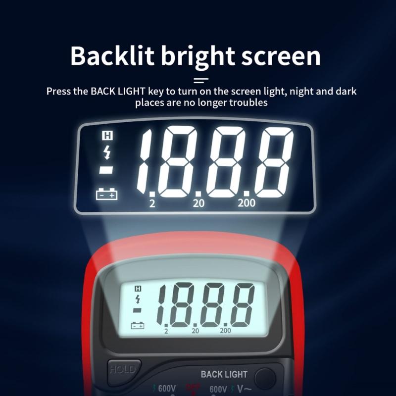 ANENG-AC/DC Ammeter Volt Ohm Tester Meter Diode-Audion Multimeter with Thermocouple Electrical Tester Meter 1999 Counts
