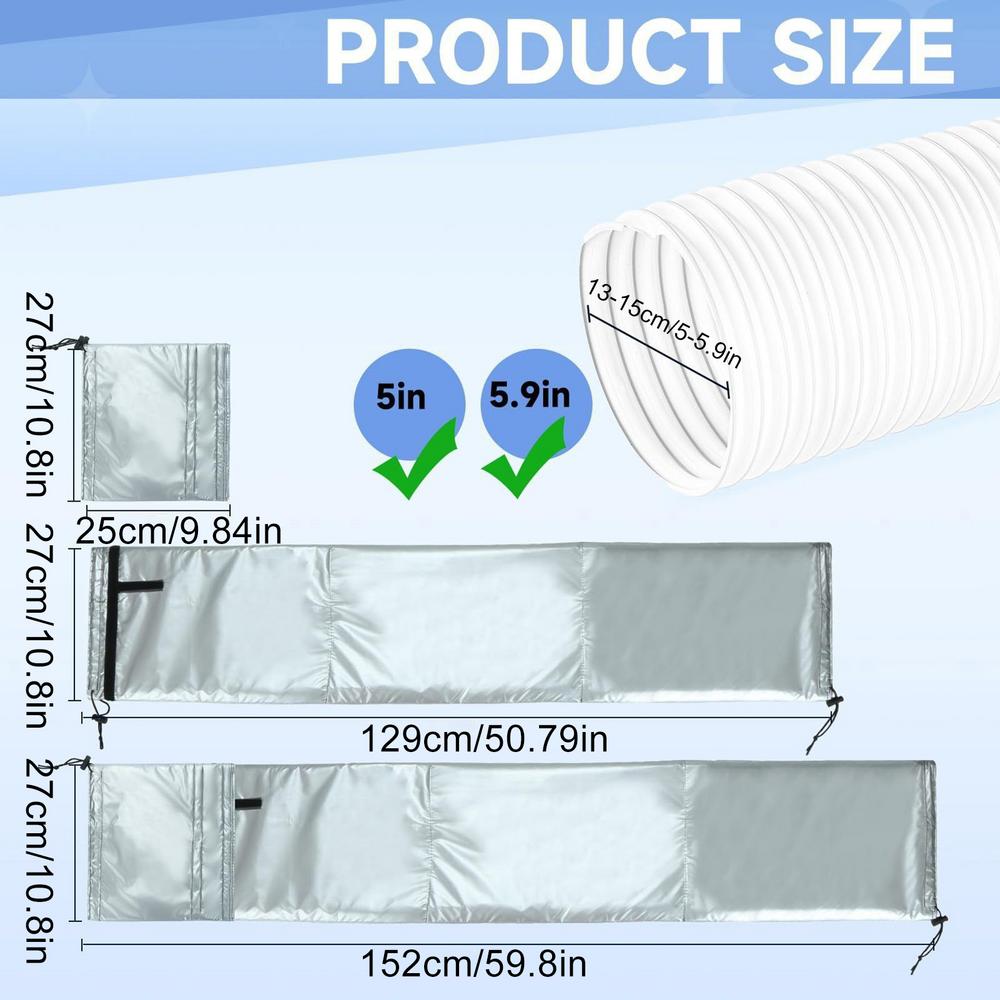 Portable Air Conditioners Insulated Hose Cover Wrap Dust Sleeve Household Air Conditioner Exhaust Hose Heat Insulation Cover