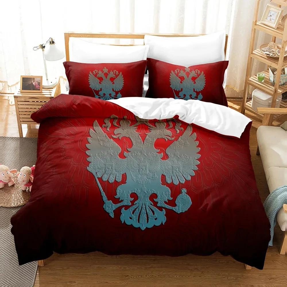 Russian flag Bedding Set Single Twin Full Queen King Size Russian theme Bed Set Teenager Bedroom Duvetcover Sets 3D Print 030