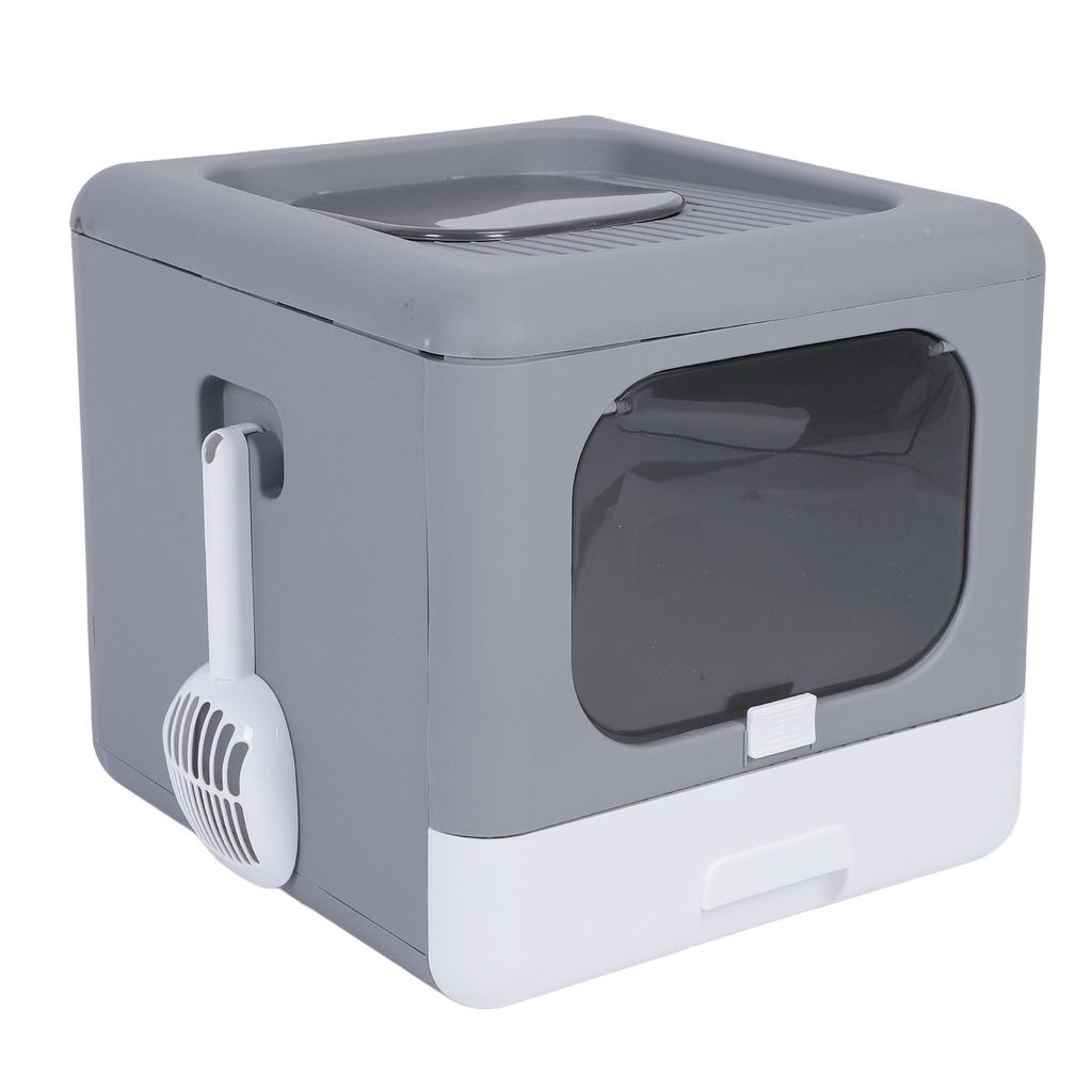 Foldable Cat Litter Box Large Size Top Entry Anti Splashing Enclosed Kitty Litter Box for Home