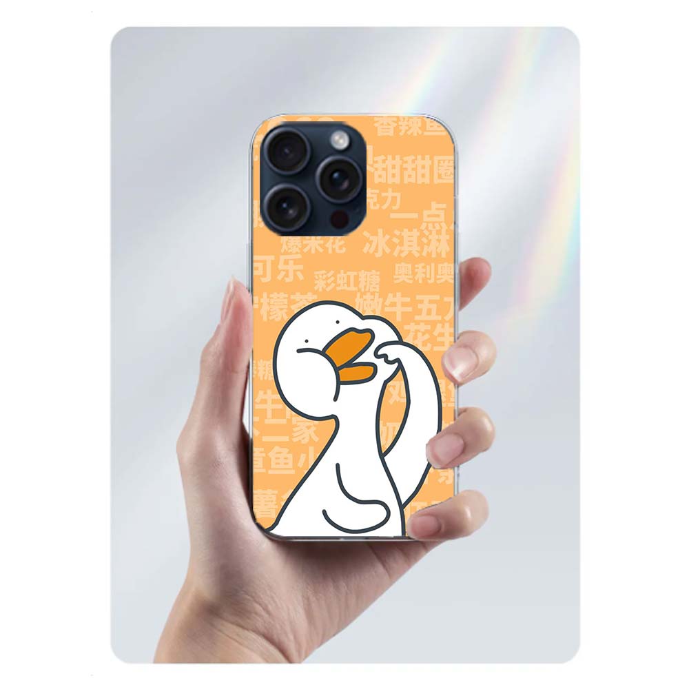 

Cute Cartoon Duck Clear Phone Case For Iphone 17 Air 16 Pro Max 15 Pro 14 Plus 17E 16E 11 13 12 Mini Cover Cases Fundas Cell TPU iPhone 7(8)SE