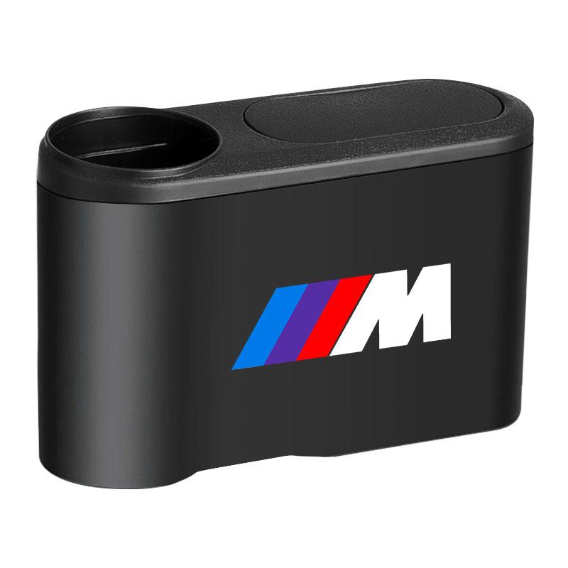 

1Pcs Portable Hanging Mini Car Trash Can Wastebasket Trash Can with Lid for BMW 1 3 5 7 Series M3 M5 F01 F20 F10 F13 F16 F34 E84
