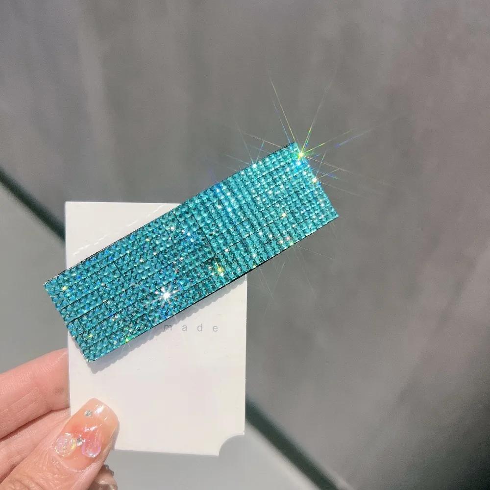 Beautiful Shiny Rhinestone Hairpins Creative Rectangular Hair Clips Woman's Hair Accessories