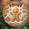 Vintage Gingerbread Man Metal Tin Sign 2D Wall Art Round Plaque for Kitchen Home Garden Decor