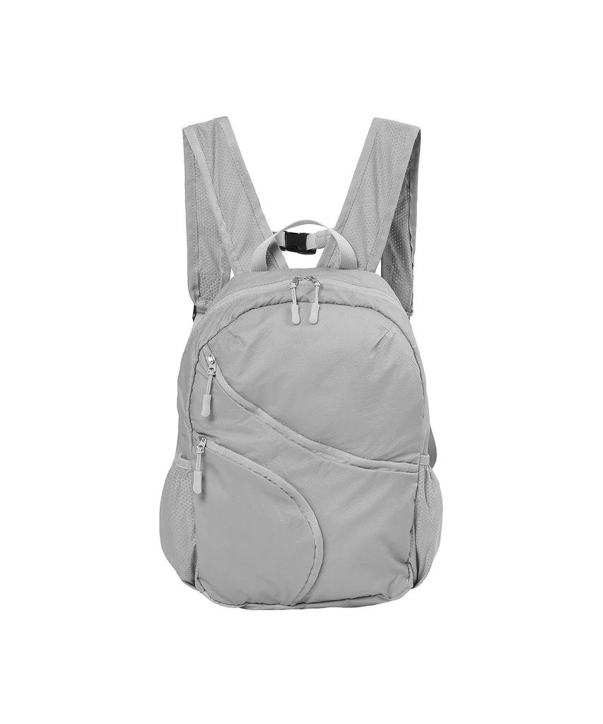 Hanahi Double Diagonal Zipper Backpack Gray