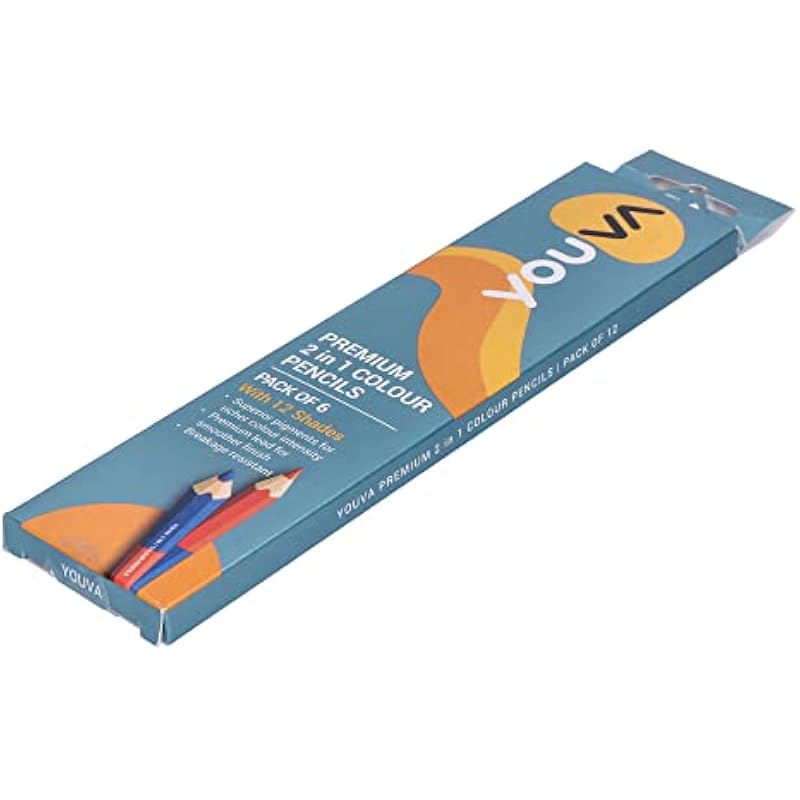 

Navneet Youva | Premium 2 In 1 Colour Pencils | Pack Of 6/12| Set Of 2, Multicolored, 6.9Mm In Diameter And 174 Mm Lengh 1 count (Pack of 2)