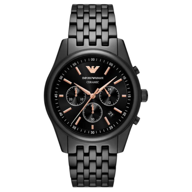 Emporio Armani Watch Quartz Movement Ceramic Strap 43Mm Black Dial Men watches AR70015