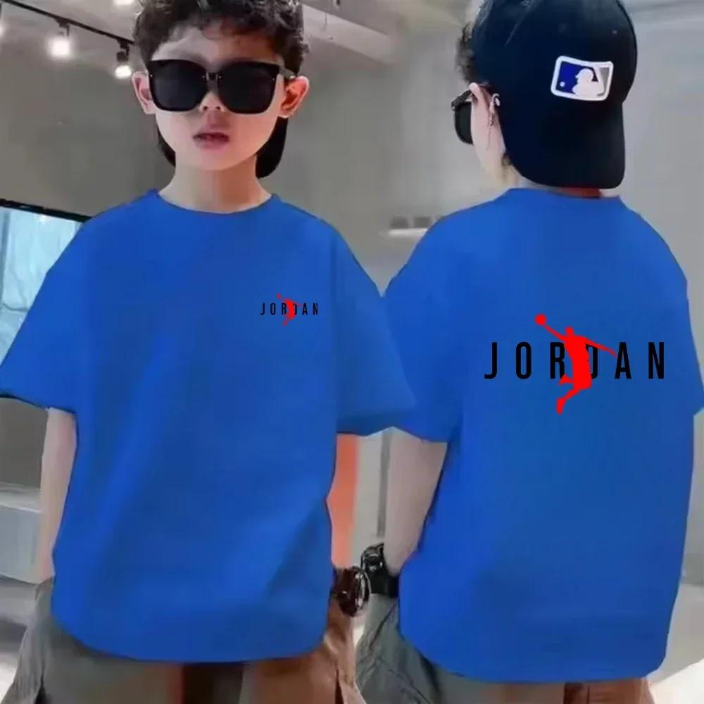 Letní značkový vzorovaný prodyšný chladivý bavlněný dětský tričko s krátkým rukávem chlapecké oblečení sportovní ležérní móda dětské tričko top