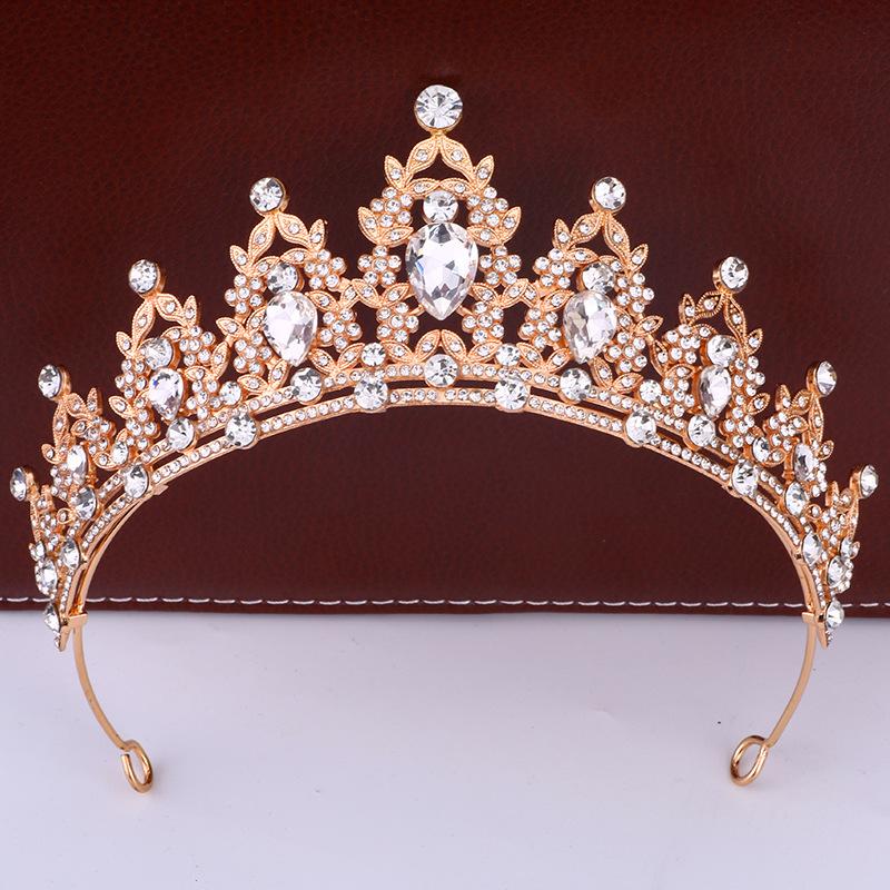 Bridal Crown Headdress Luxury Queen Hairband Wedding Alloy Rhinestone Hair Accessory Crown
