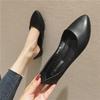 Women Flat Shoes Flat Bottomed Pointed Shallow Mouthed Single Shoes Women's Glossy Soft Leather Sole Boat Shoe Floating Shoes
