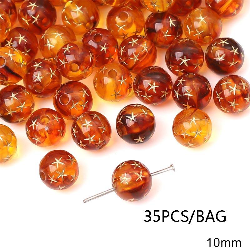 Handmade Bracelet Beads Acrylic Vintage Amber Gold Beads Oval Flat Beads Bracelet Necklace Spacer Beads Handmade Diy Jewelry Beading Accessories