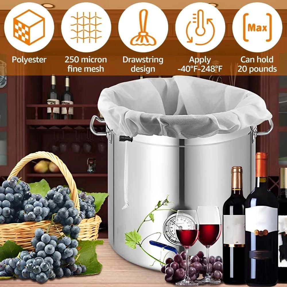 Nylon Food Strainer Reusable Filter Bag Straining Bag  For Nut Milk Wine Cider Apple Grape Juice
