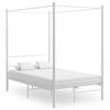 VidaXL Canopy Bed Frames White Metal 120x200 Cm