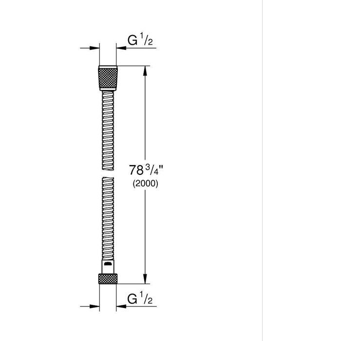 Flexible de douche - GROHE - VitalioFlex Metal - 2 m - Chromé - Résistant aux pliures