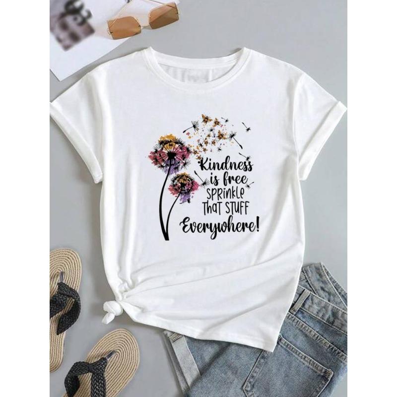 (European Size) Sweet Love Women Trend Cute Short Sleeve Fashion Tee Top Clothing Print Lady Casual T-shirt Female Graphic T-shirts