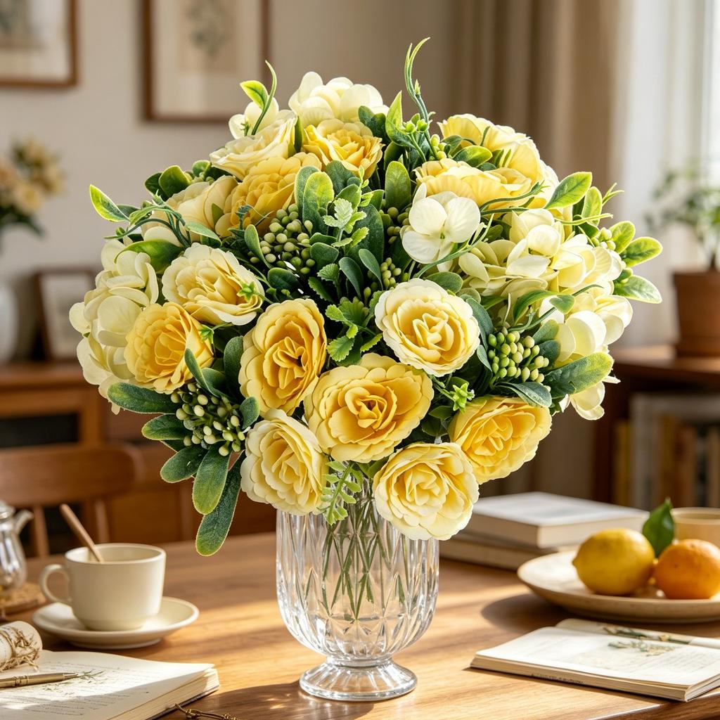 Artificial Flower Silk Rose Hydrangea Diy Festival Home Room Table Outdoor Vase Garden Wall Decora Wedding Wreath Bridal Bouquet