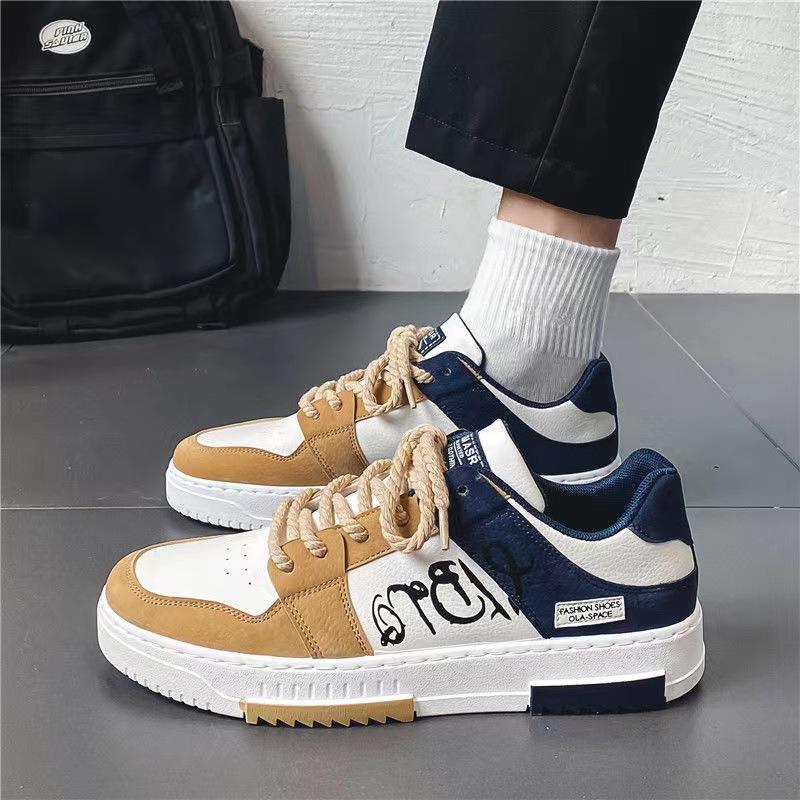 Men's Young Students Sneakers Comfortable Casual Shoes Versatile Color Matching Tennis Shoes Men's Travel Shoe