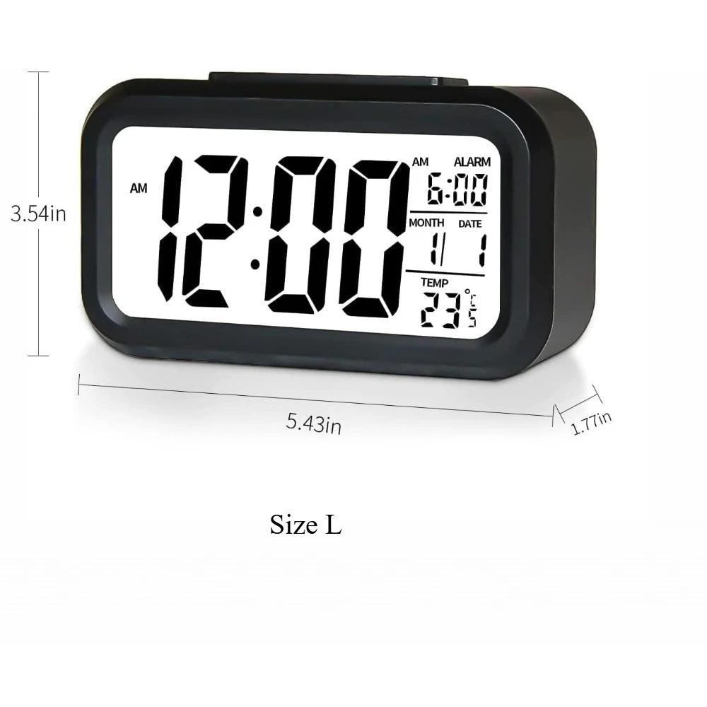 

Small/Larger LED Digital Alarm Clock Backlight Snooze Mute Calendar Desktop Electronic Backlight Table Desktop Clocks