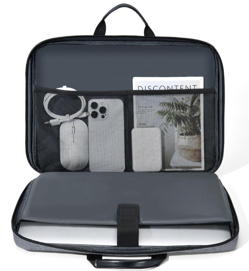 1 szt. Smukła 15,6-calowa torba na laptopa z uchwytem - Męska i damska nylonowa teczka - Kompatybilna z dojazdami do pracy, na uczelnię, dla pracowników biurowych - Czarna