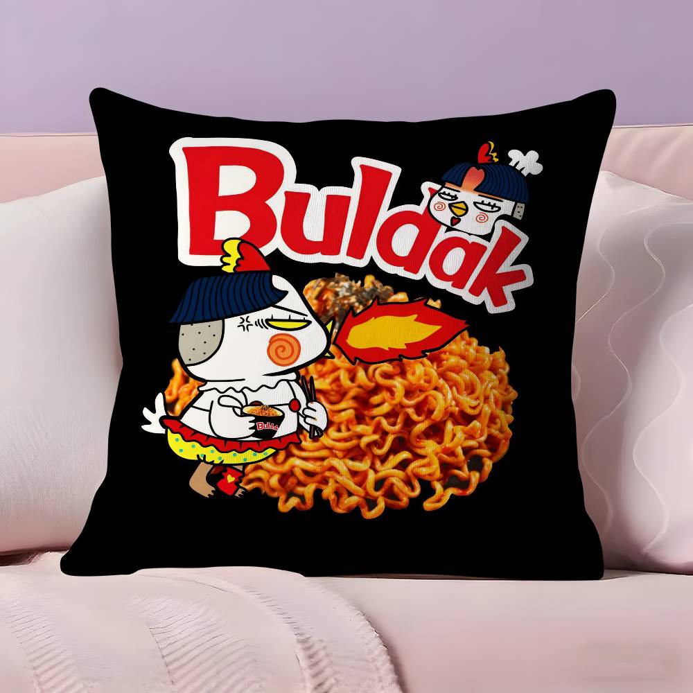 Kwaii Anime B-Buldak RameSn Kissenbezug Kissenbezug Ultraweicher Hautfreundlicher Stoff Wolkenähnlicher Komfort & Verdeckter Reißverschluss