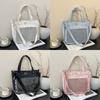 Elegant Transparent Ita Bag Large Capacity Pure Color Y2K Tote Bag Original Design Minimalist Style Shoulder Bag School Use