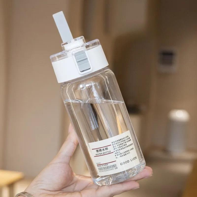 Tragbare Transparente Kawaii Wasserflasche Sport Wasserbecher Kunststoff Handlicher Becher Outdoor Reise Büro Wesentlicher Wasserflaschenbecher Große Kapazität Handbecher