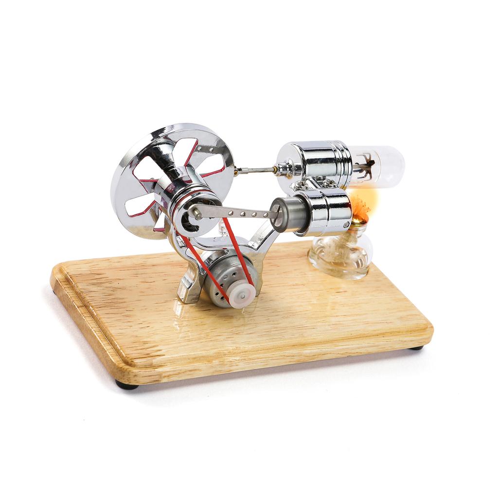 Mini Hot Air Stirling Engine Motor Model Colorful LED Electricity Power Generator Educational
