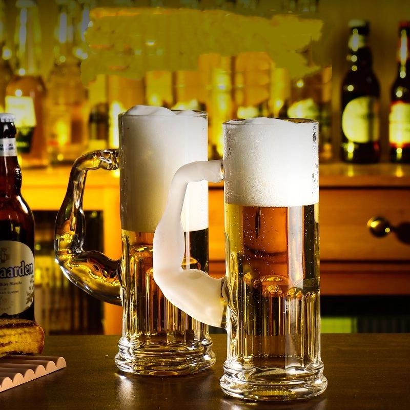 Hercules Muscle Beer Mug – Large Capacity Glass with Handle for Beer, Water, or Wine