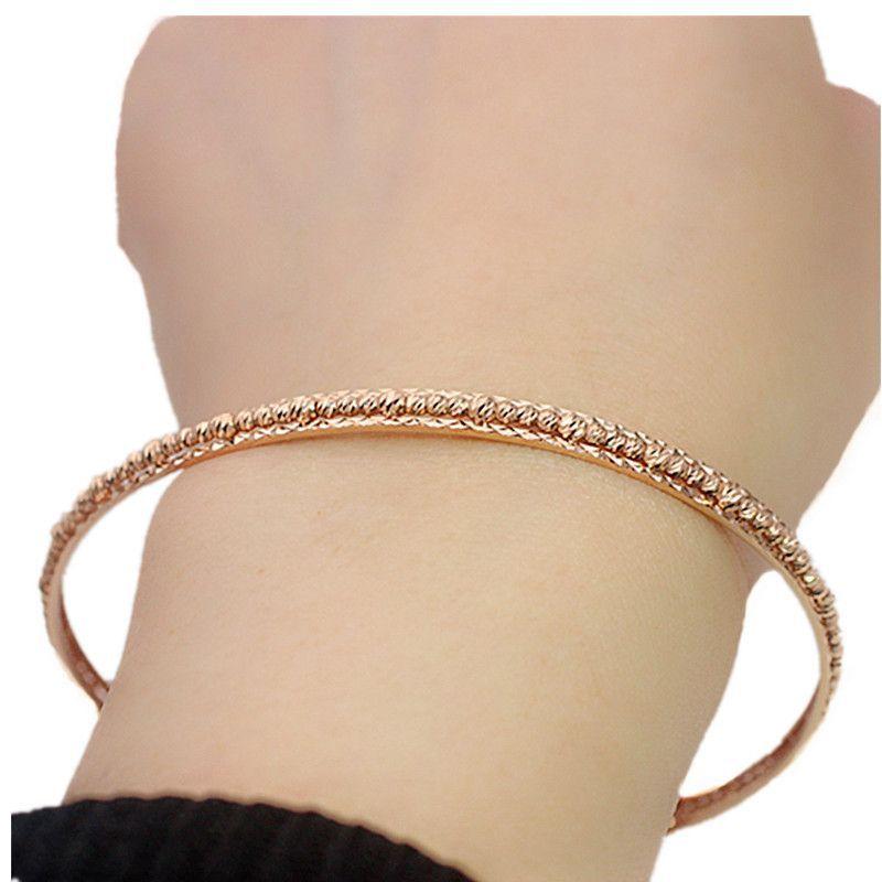 Pure Purple Gold Shiny Bead Bracelet Simple Foreign Gas Plated Colored Gold Plated Rose Gold Exquisite Jewelry