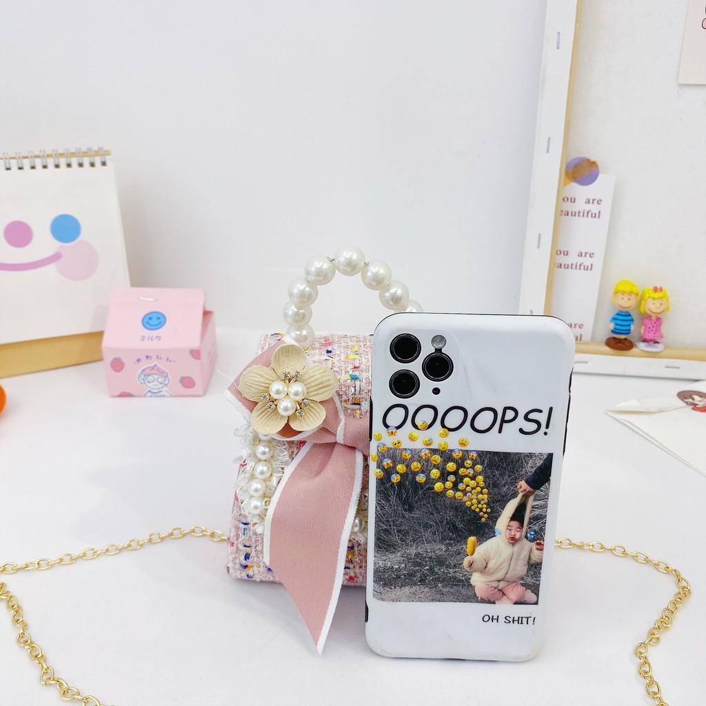 Adorable Pearl Mini Handbag For Kids Fashionable Winter Bow Decorated Coin Purse