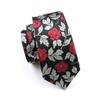 Mens Silk Ties Black Gray Floral Woven Necktie Hanky Cufflinks Set Wedding