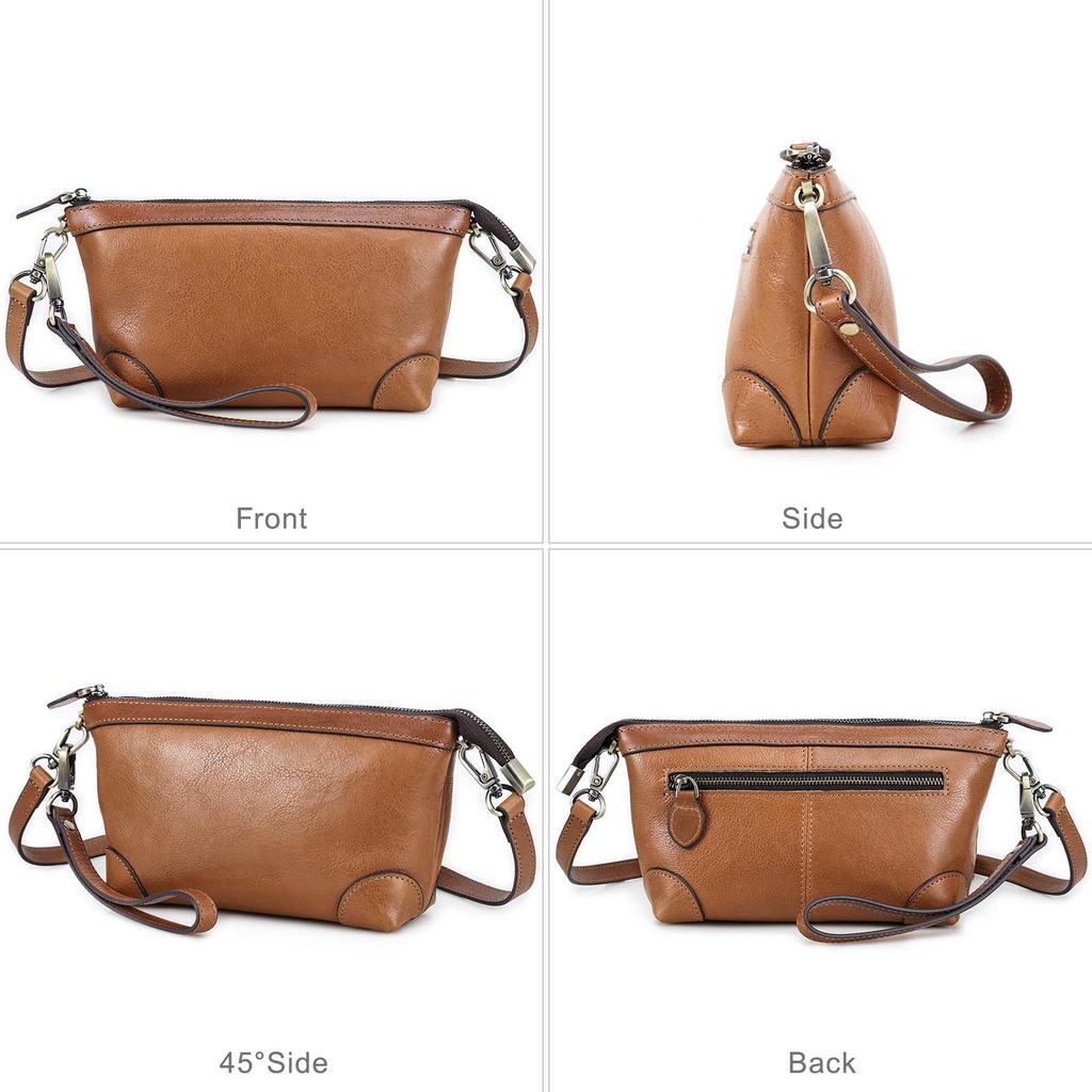 CONTACT'S Genuine Leather Small Shoulder Bags for Women Luxury Designer Sling Bags Female Handbags Clutch Bags Phone Pocket Wallets