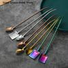 Creative 304 Stainless Steel Watermelon Scraper Spoon Spiced Straw for Beverages And Coffee Stirring Kitchen Utensil