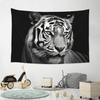 Black And White Tiger Tapestry Wall Hanging Poster For Bedroom Aesthetic Wall Tapestries Banner Modern Wall Art For College Dorm
