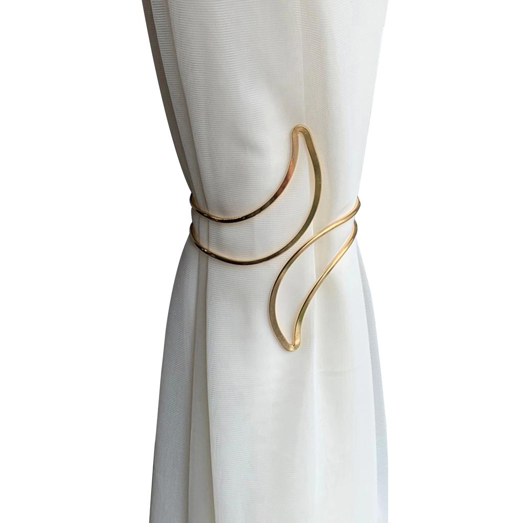 2025 2pcs Metal Moon-shaped Curtain Hooks, Curtain Ties for Rooms, Bedrooms and Living Rooms, Curtain Buckle Arm Ring